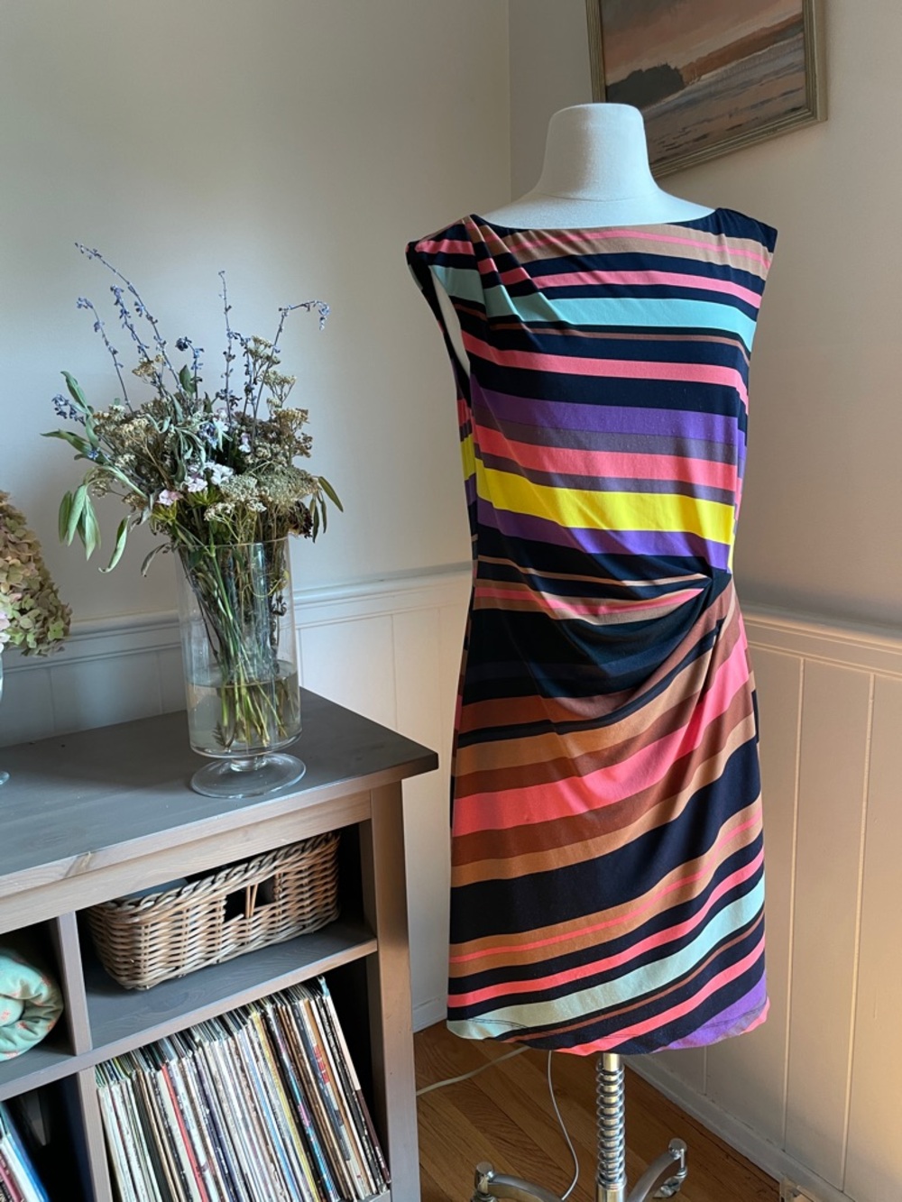 Suzi Chin for Maggie Boutique Colorful Dress- Soft and Flattering